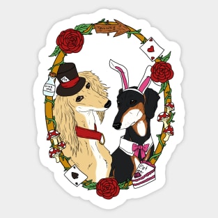 Salukis in Wonderland Sticker